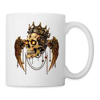 STEAMPUNK SKULL CROWN - Mug - white - Right