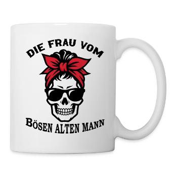 La femme du maléfique Vieil Homme Lunettes de Soleil Crâne - Mug blanc - blanc - Droite