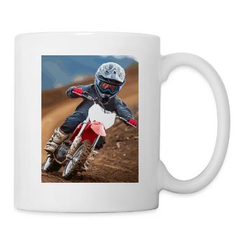 Motocross-Abenteuer im Staub - Tasse - Weiß - Rechts