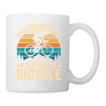 Never Underestimate An Old Guy On A Bicycle - Mug - white - Right