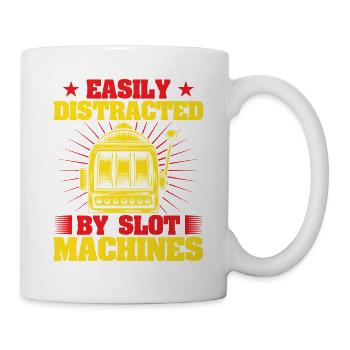 Un amateur de jeux de hasard facilement distrait par le casino - Mug blanc - blanc - Droite