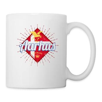 Aarhus City Denmark Retro Seagull Vintage Souvenir - Mug - white - Right
