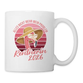 Flamant retraité 2026 Ce n’est pas mon problème - Mug blanc - blanc - Droite