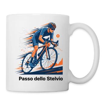 Passo Dello Stelvio Cyclist Sprint Neon Motion - Tasse - Weiß - Rechts