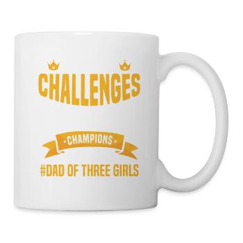 Dad father of three girls daughters - Mug - white - Right