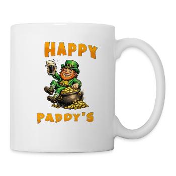 Happy Paddy's - Leprechaun with Beer and Gold - Mug - white - Right