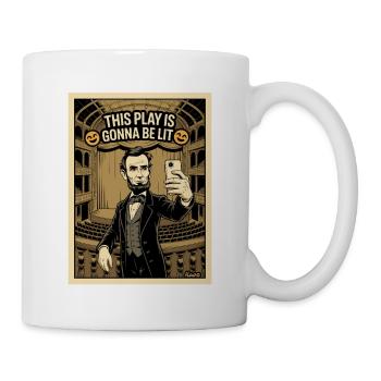 Lincoln Selfie im Theater – Historischer Humor - Tasse - Weiß - Rechts