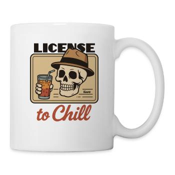 Totenkopf Ausweis mit License to Chill - Tasse - Weiß - Rechts