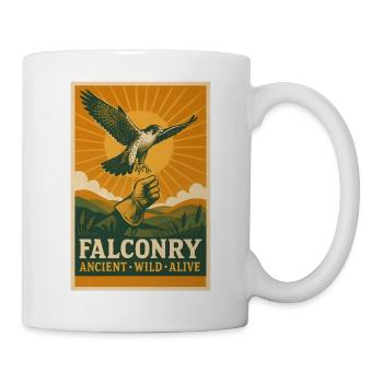 Falknerei: alt, wild, lebendig | Greifvogel - Tasse - Weiß - Rechts