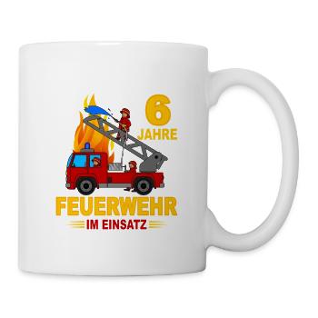 Fire brigade 6 years in action - Mug - white - Right