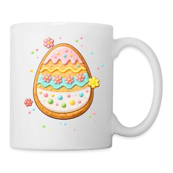 Decorated Easter egg as a cookie with colorful frosting - Mug - white - Right