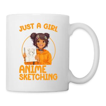 Juste une fille qui adore l’anime et dessine de l’afro - Mug blanc - blanc - Droite