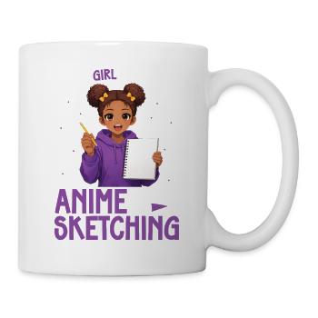 Juste une fille qui adore l’anime et dessine de l’afro - Mug blanc - blanc - Droite