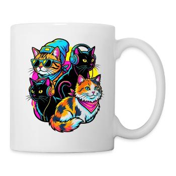 Neon Cats DJ Quartet - Mug - white - Right