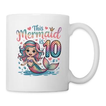 Mermaid 10th Birthday 10 Years - Mug - white - Right