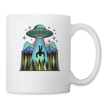 Bigfoot Alien Abduction Sasquatch UFO Spaceship - Mug - white - Right