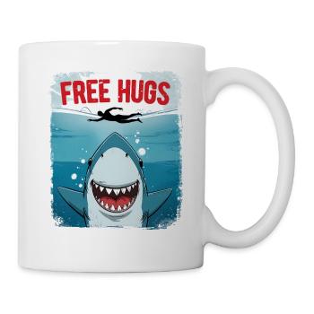 Câlins de requin drôles gratuits Drôles - Mug blanc - blanc - Droite