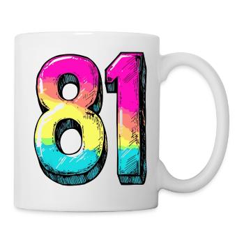 81 Zahl Bunt - Tasse - Weiß - Rechts