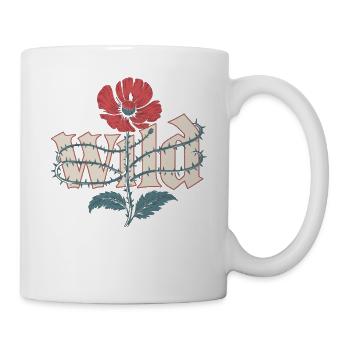 Chemise de fleurs sauvages avec motif de pavot - Mug blanc - blanc - Droite