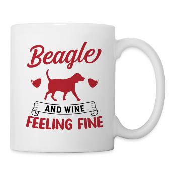 Beagle et Wine Feeling Nice Dog Lover Design - Mug blanc - blanc - Droite