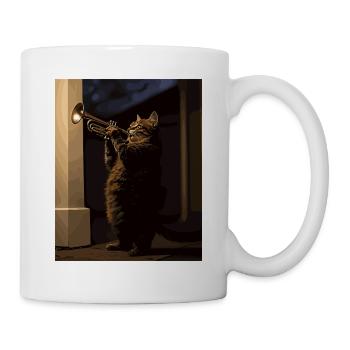 Jazzkater Trompete Nacht - Tasse - Weiß - Rechts