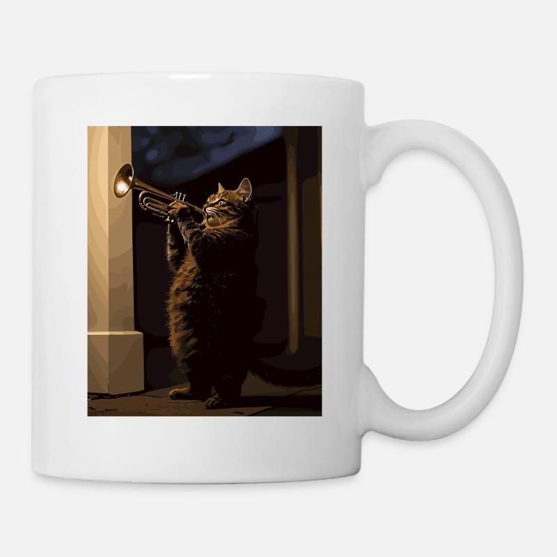 Soirée Trompette Jazzkater - Mug blanc - blanc