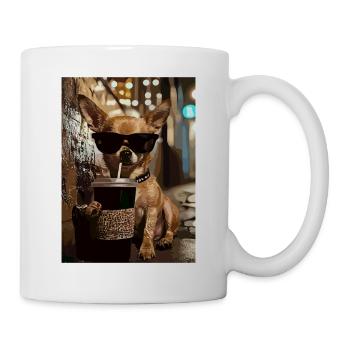 Chihuahua Night Street Style Illustration - Mug - white - Right