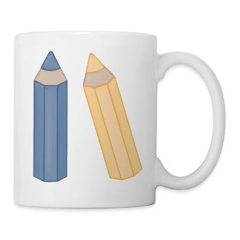 Pencil Duo Illustration Colored Pencils - Mug - white - Right