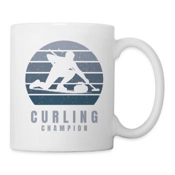 Champion de curling Sports d’hiver rétro vintage - Mug blanc - blanc - Droite