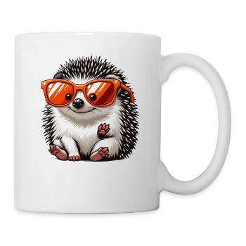 Igel Mit Sonnenbrille Igel Sarkasmus Tierliebhaber - Tasse - Weiß - Rechts