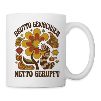 Brutto Gewachsen Netto Gerupft - Tasse - Weiß - Rechts