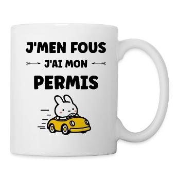 Humour j'ai mon permis de conduire - Mug blanc - blanc - Droite