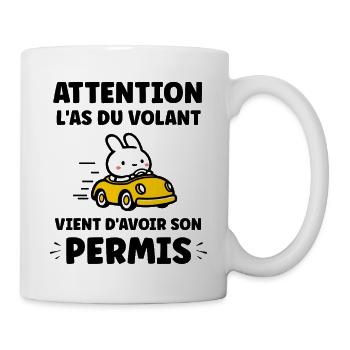 Humour j'ai mon permis de conduire - Mug blanc - blanc - Droite