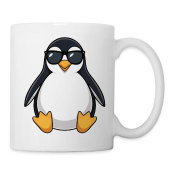 Süßer Pinguin Cartoon Chubby Sonnenbrille Sommer - Tasse - Weiß - Rechts