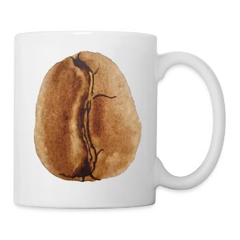 Aquarelle en grains de café - Mug blanc - blanc - Droite