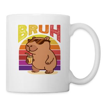 Bruh Capybaras Sunglasses Cute Funny Animal - Mug - white - Right