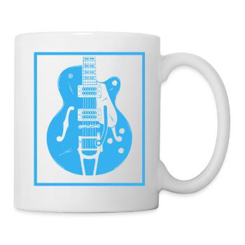 Retro-Gitarren-Silhouette - Tasse - Weiß - Rechts
