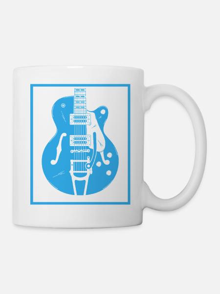 Retro-Gitarren-Silhouette - Tasse - Weiß