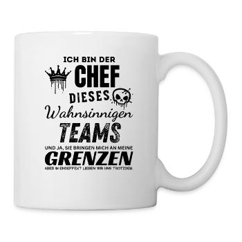 Stolzer Chef des wahnsinnigen Teams Chef Geschenk - Mug - white - Right