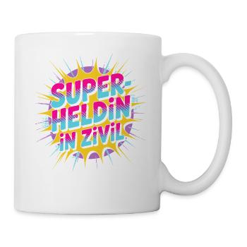 Super-héroïne en costume de super-héros civil - Mug blanc - blanc - Droite