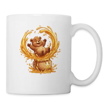 Honigfreudiger Bär im Kessel - Tasse - Weiß - Rechts