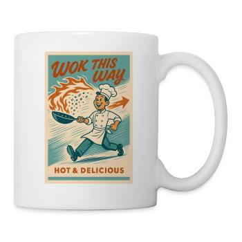 Faites un tour par ici | Wok pan rétro - Mug blanc - blanc - Droite