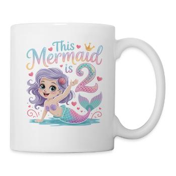 Meerjungfrau 2. Geburtstag 2 Jahre - Tasse - Weiß - Rechts