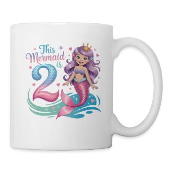 Meerjungfrau 2. Geburtstag 2 Jahre - Tasse - Weiß - Rechts