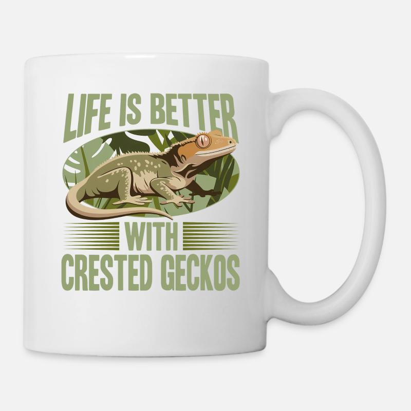 Funny Reptile Crested Gecko - Tasse - Weiß