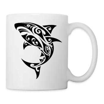Requin maori tatouage tribal - Mug blanc - blanc - Droite