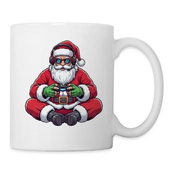 Gamer Santa Claus Playing Video Game Controller - Mug - white - Right