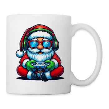 Père Noël joueur jouant à la manette de jeu vidéo - Mug blanc - blanc - Droite