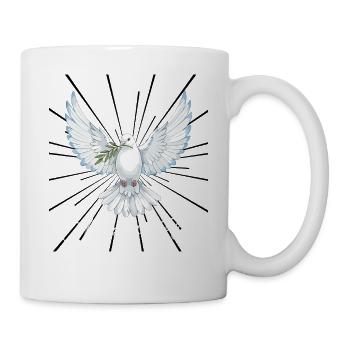 Laissez la paix voler – Dove of Peace Design inspirant - Mug blanc - blanc - Droite
