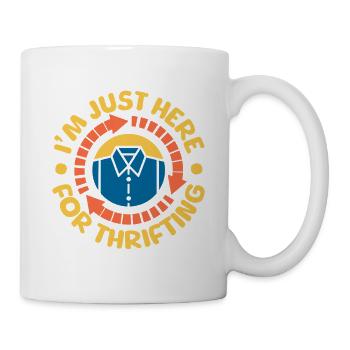Acheteur d’occasion juste ici pour acheter des friperies - Mug blanc - blanc - Droite
